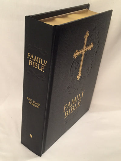 Family Bible, black, cross